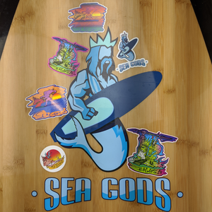 Stickers for your paddle board - Poseidon SUPs Sticker By Sea Gods (Paddle Board)