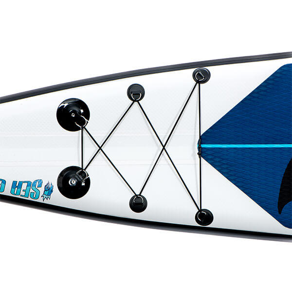 racing inflatable sup - Highest caliber bungee cargo tie-down area with triple reinforced Stainless D-ring.